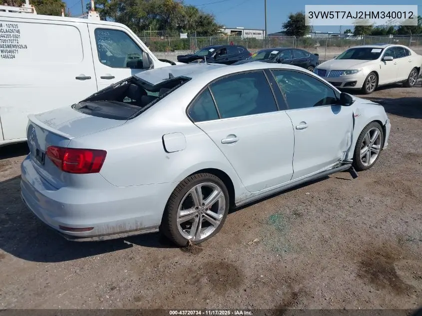 3VW5T7AJ2HM340012 2017 Volkswagen Jetta Gli