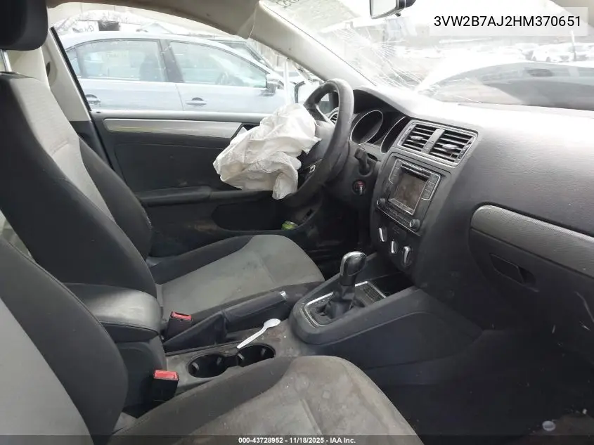 3VW2B7AJ2HM370651 2017 Volkswagen Jetta 1.4T S