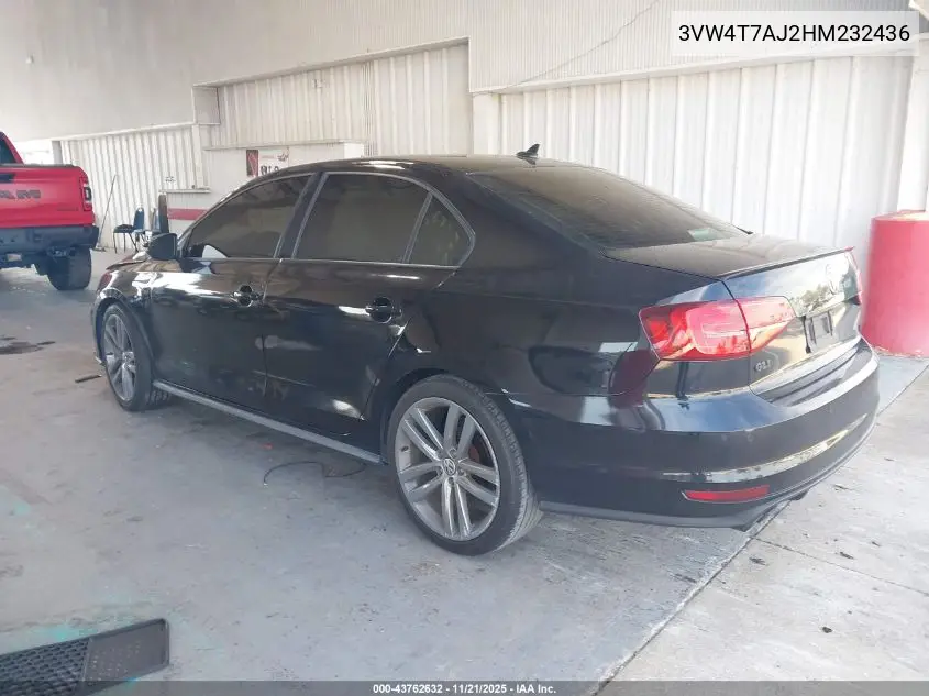 3VW4T7AJ2HM232436 2017 Volkswagen Jetta Gli