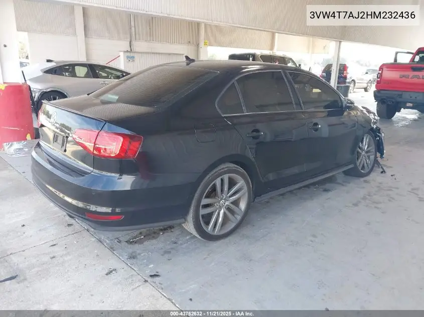 3VW4T7AJ2HM232436 2017 Volkswagen Jetta Gli