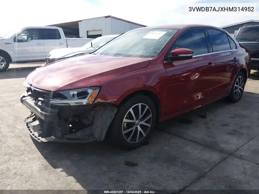 3VWDB7AJXHM314952 2017 Volkswagen Jetta 1.4T Se