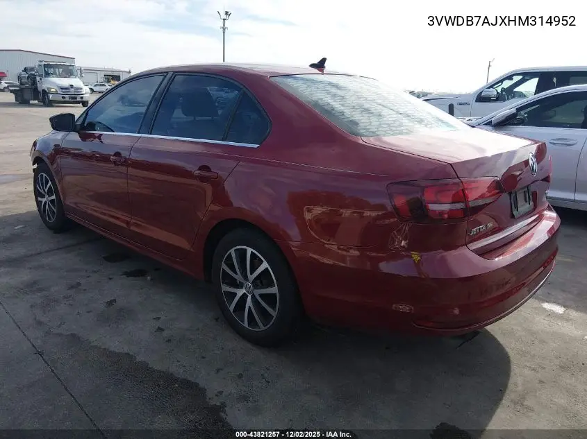 3VWDB7AJXHM314952 2017 Volkswagen Jetta 1.4T Se