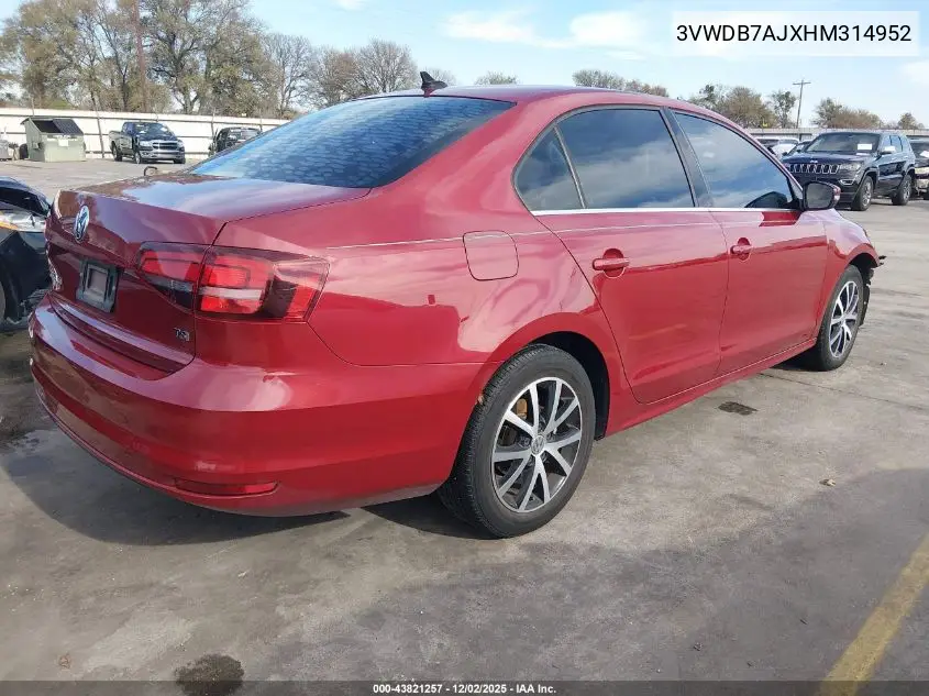 3VWDB7AJXHM314952 2017 Volkswagen Jetta 1.4T Se