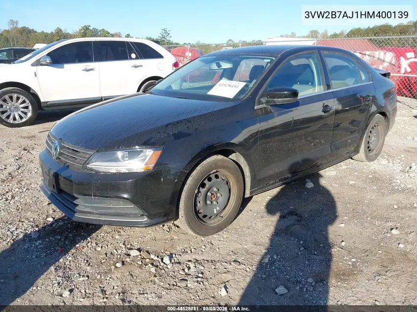 3VW2B7AJ1HM400139 2017 Volkswagen Jetta 1.4T S