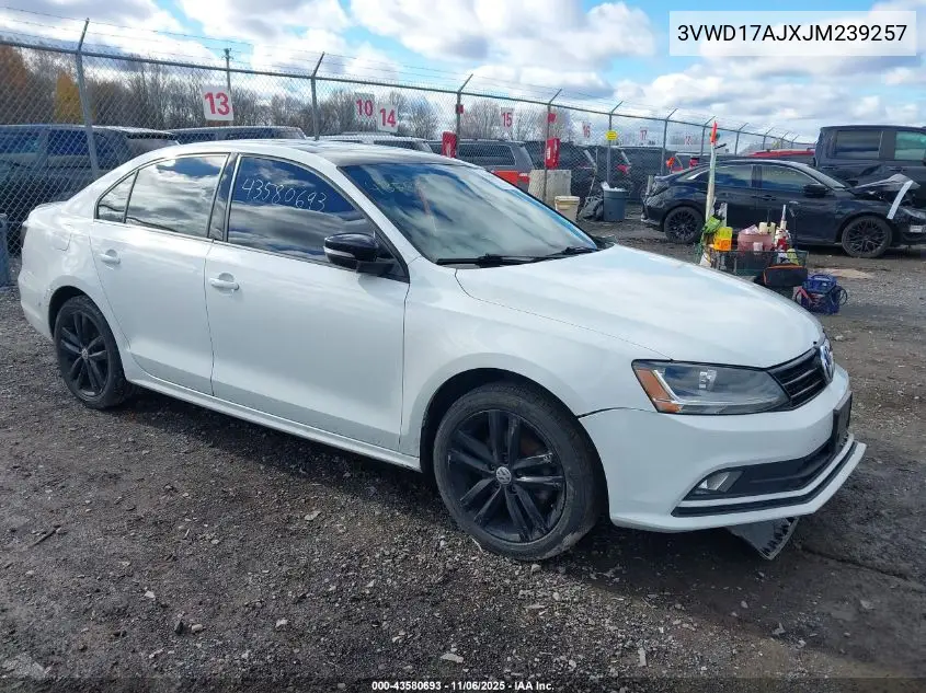 3VWD17AJXJM239257 2018 Volkswagen Jetta 1.8T Se Sport