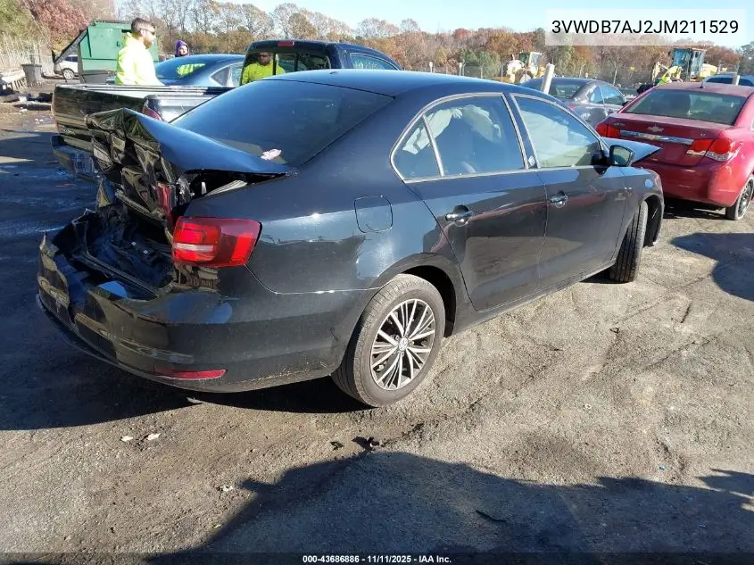 3VWDB7AJ2JM211529 2018 Volkswagen Jetta 1.4T Se/1.4T Wolfsburg Edition