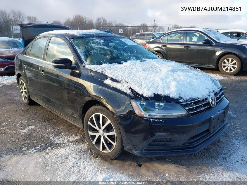 3VWDB7AJ0JM214851 2018 Volkswagen Jetta 1.4T Se/1.4T Wolfsburg Edition