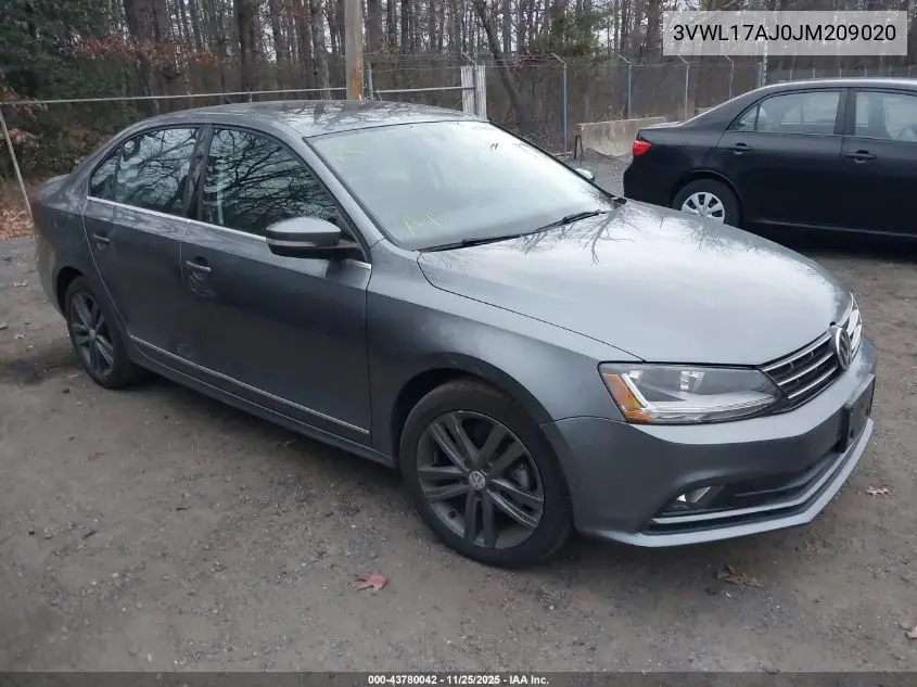 3VWL17AJ0JM209020 2018 Volkswagen Jetta 1.8T Sel