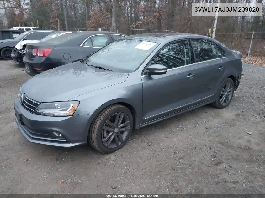 3VWL17AJ0JM209020 2018 Volkswagen Jetta 1.8T Sel