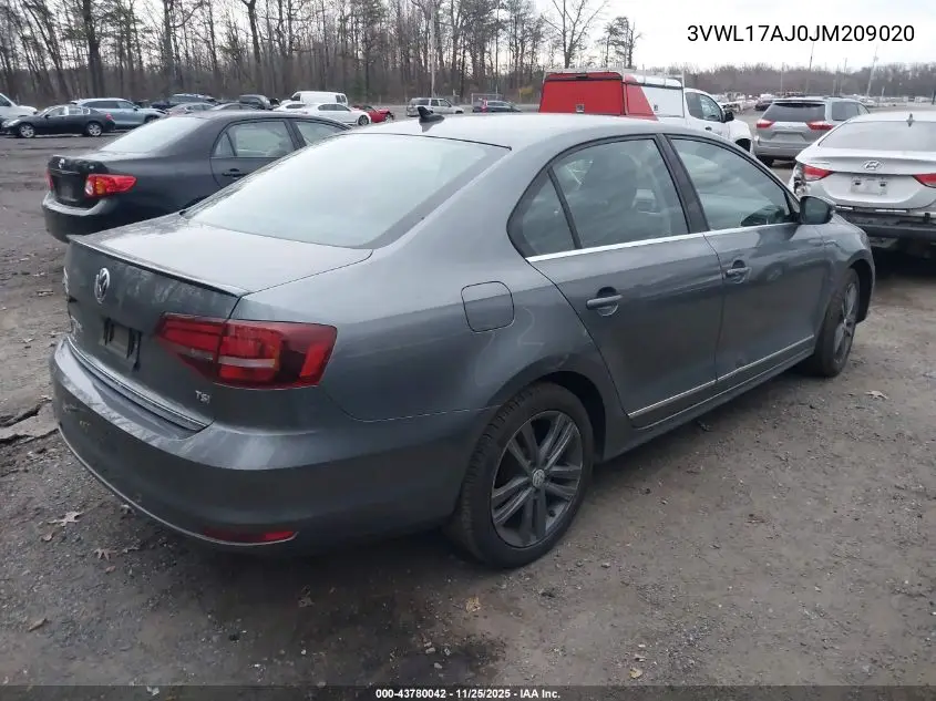 3VWL17AJ0JM209020 2018 Volkswagen Jetta 1.8T Sel