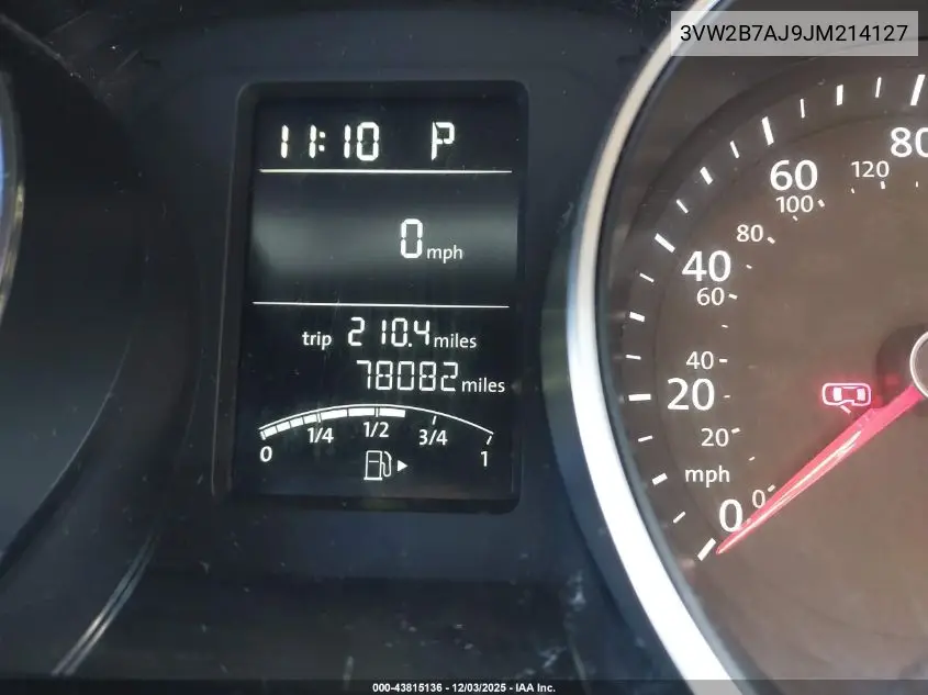 3VW2B7AJ9JM214127 2018 Volkswagen Jetta 1.4T S