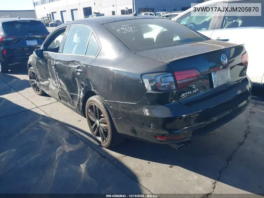 3VWD17AJXJM205870 2018 Volkswagen Jetta 1.8T Se Sport