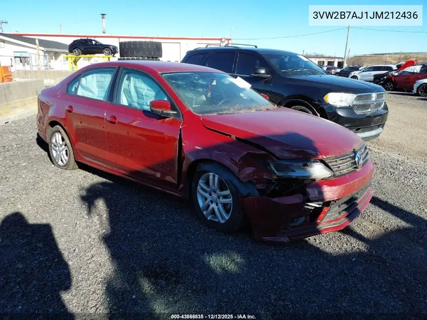 3VW2B7AJ1JM212436 2018 Volkswagen Jetta 1.4T S