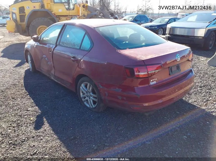 3VW2B7AJ1JM212436 2018 Volkswagen Jetta 1.4T S