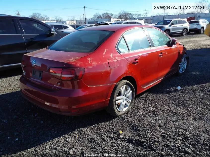 3VW2B7AJ1JM212436 2018 Volkswagen Jetta 1.4T S
