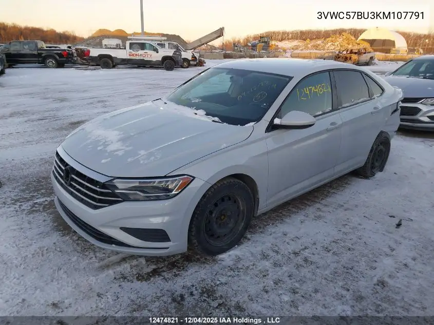 3VWC57BU3KM107791 2019 Volkswagen Jetta 1.4 Tsi Comfortline
