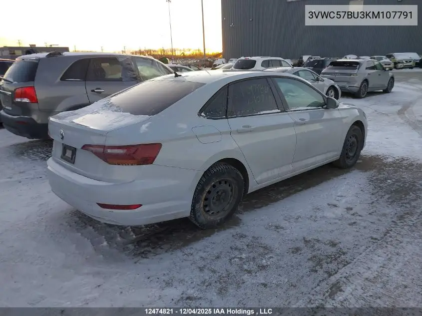3VWC57BU3KM107791 2019 Volkswagen Jetta 1.4 Tsi Comfortline