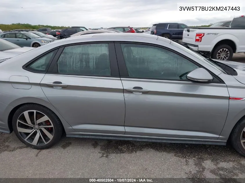 2019 Volkswagen Jetta Gli 2.0T 35Th Anniversary Edition/2.0T Autobahn/2.0T S VIN: 3VW5T7BU2KM247443 Lot: 40502504