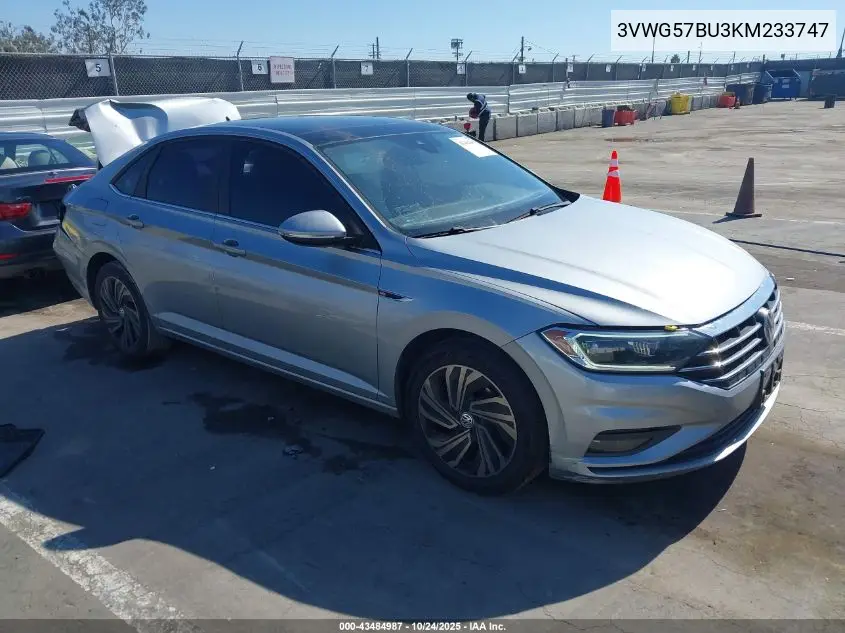 3VWG57BU3KM233747 2019 Volkswagen Jetta 1.4T Sel Premium