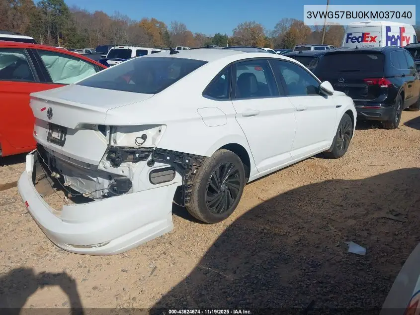 3VWG57BU0KM037040 2019 Volkswagen Jetta 1.4T Sel Premium