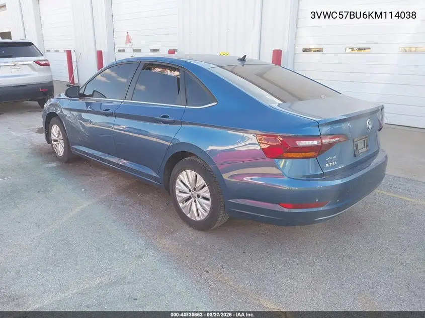 3VWC57BU6KM114038 2019 Volkswagen Jetta 1.4T R-Line/1.4T S/1.4T Se