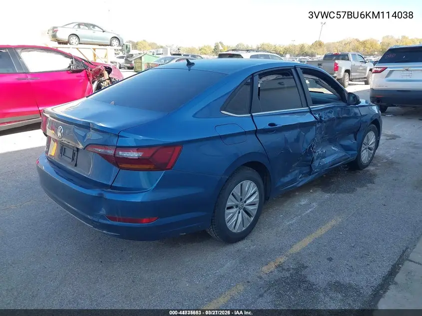 3VWC57BU6KM114038 2019 Volkswagen Jetta 1.4T R-Line/1.4T S/1.4T Se