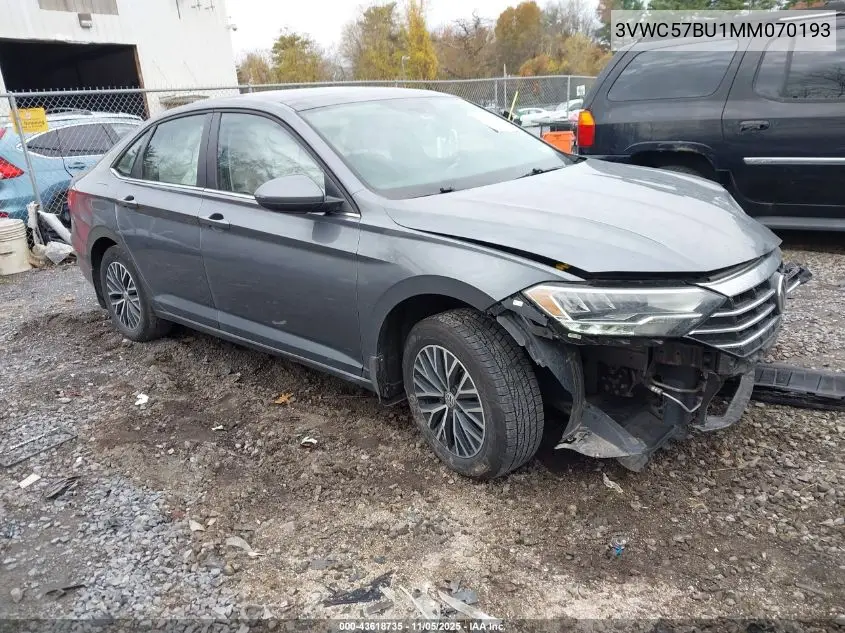 3VWC57BU1MM070193 2021 Volkswagen Jetta 1.4T R-Line/1.4T S/1.4T Se