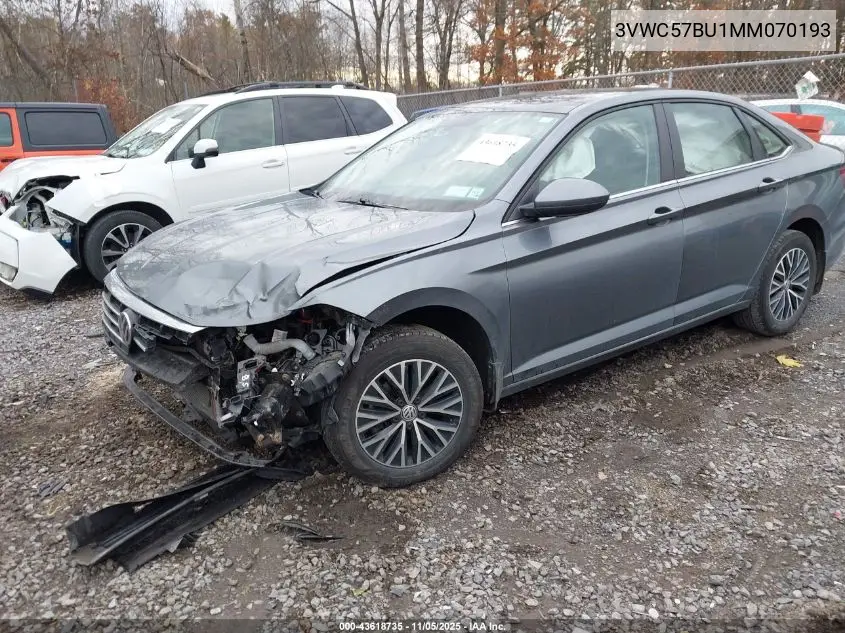3VWC57BU1MM070193 2021 Volkswagen Jetta 1.4T R-Line/1.4T S/1.4T Se
