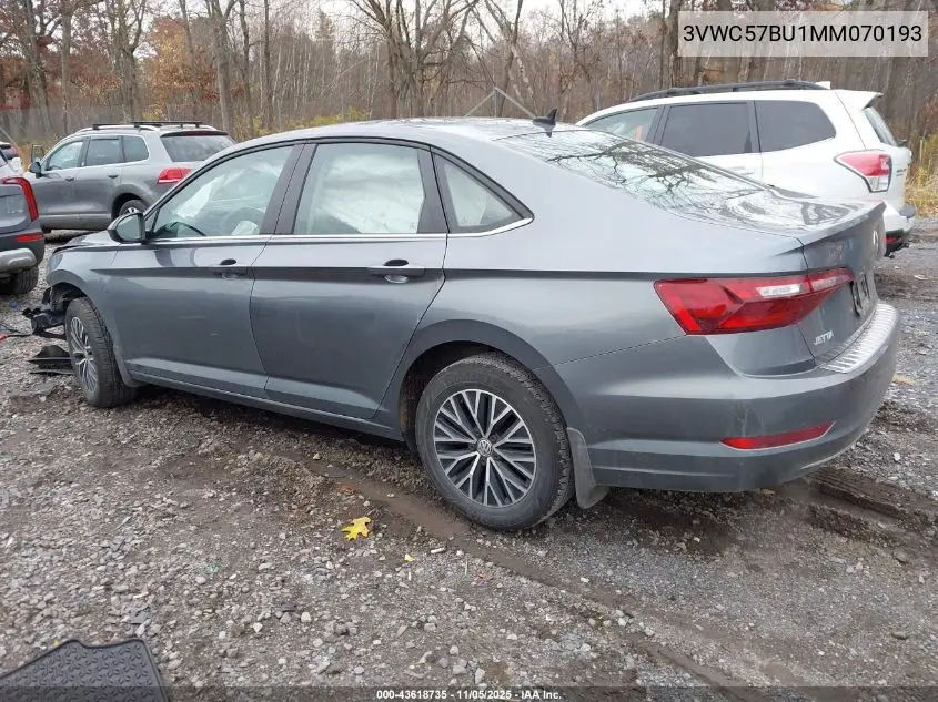 3VWC57BU1MM070193 2021 Volkswagen Jetta 1.4T R-Line/1.4T S/1.4T Se