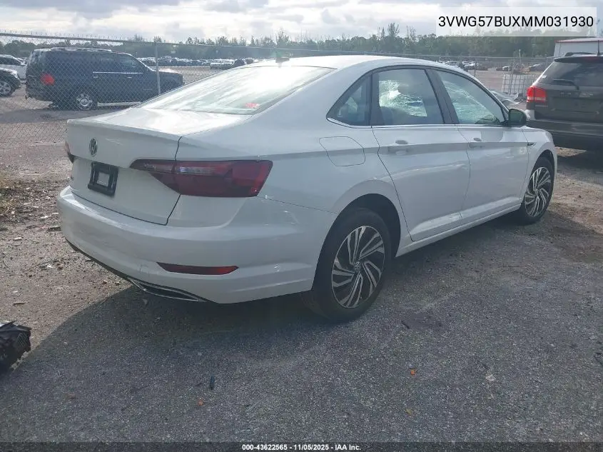 3VWG57BUXMM031930 2021 Volkswagen Jetta 1.4T Sel Premium