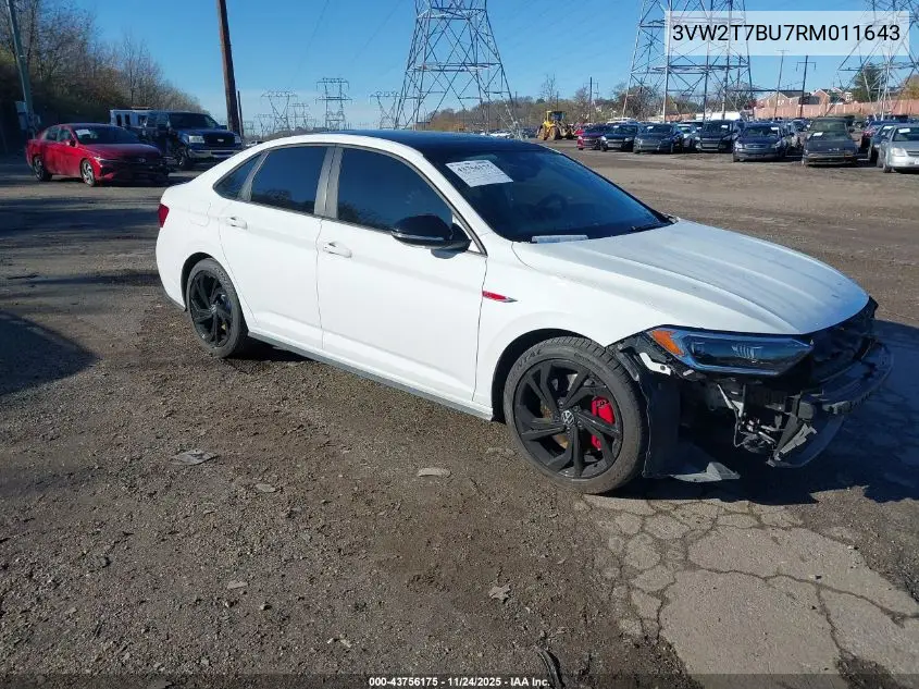 3VW2T7BU7RM011643 2024 Volkswagen Jetta Gli 2.0T Autobahn
