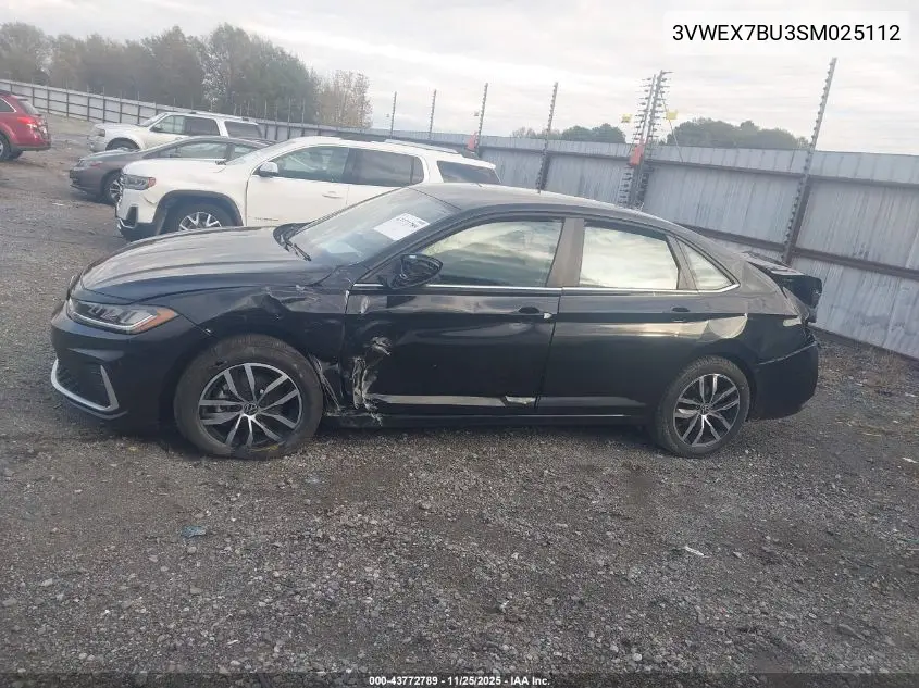 3VWEX7BU3SM025112 2025 Volkswagen Jetta 1.5T Se