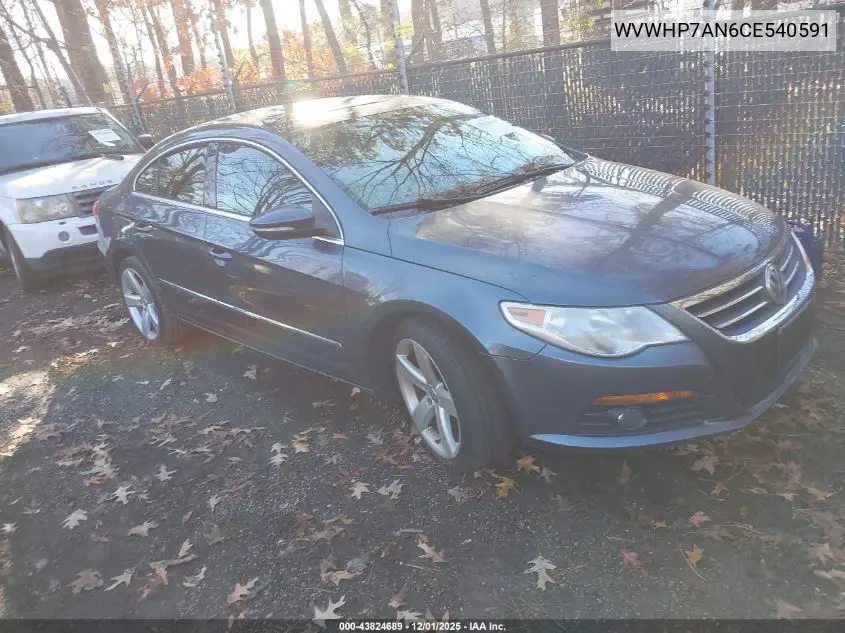 WVWHP7AN6CE540591 2012 Volkswagen Cc Lux Plus