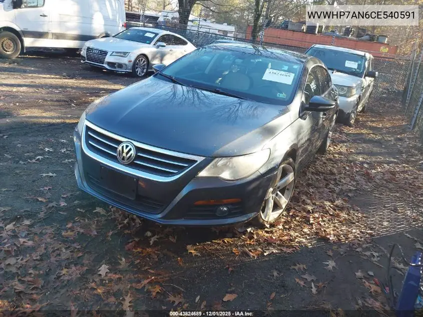 WVWHP7AN6CE540591 2012 Volkswagen Cc Lux Plus