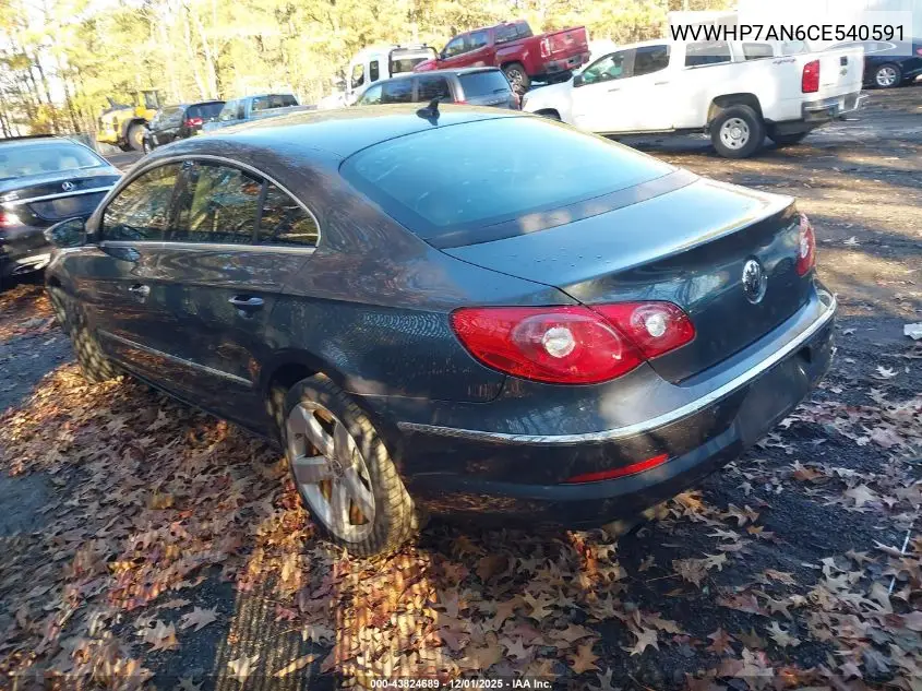 WVWHP7AN6CE540591 2012 Volkswagen Cc Lux Plus