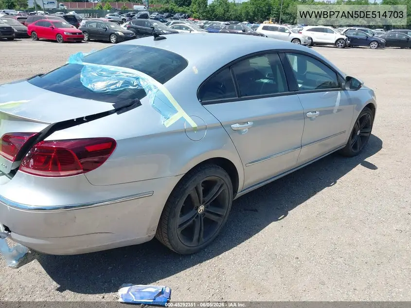 2013 Volkswagen Cc 2.0T Sport Plus VIN: WVWBP7AN5DE514703 Lot: 45292351