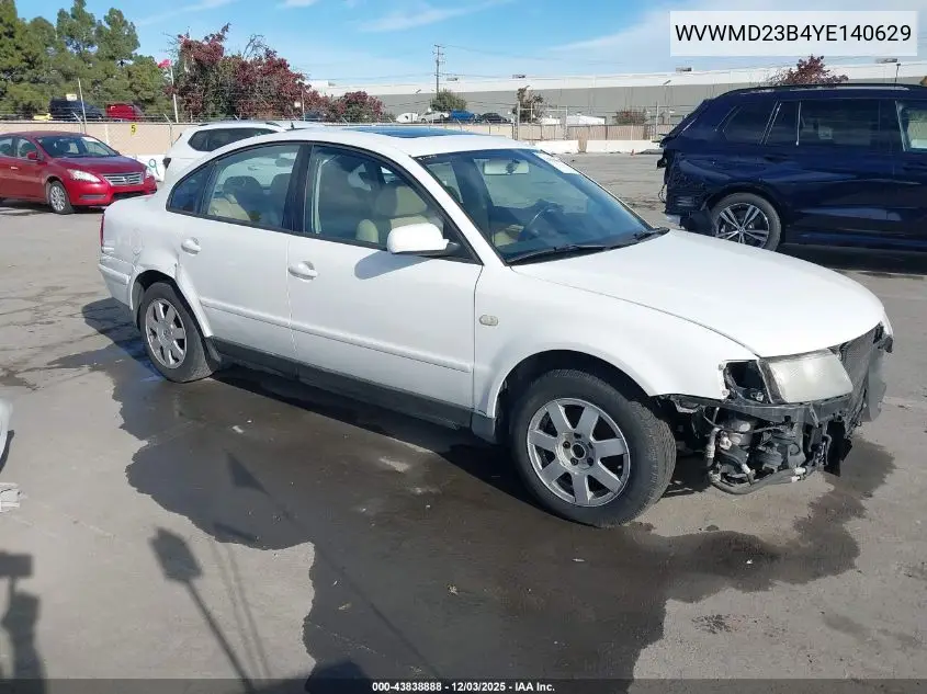 WVWMD23B4YE140629 2000 Volkswagen Passat Gls V6