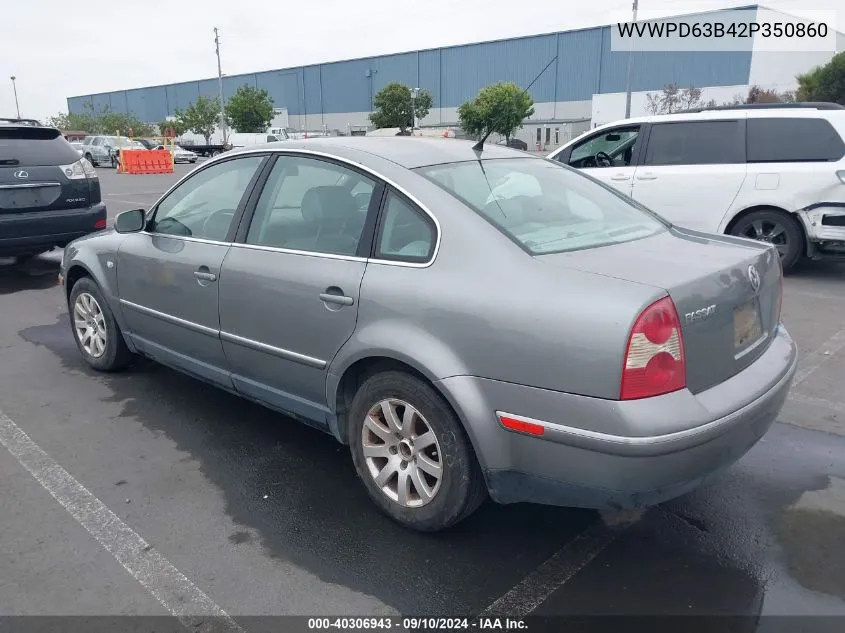 WVWPD63B42P350860 2002 Volkswagen Passat Gls