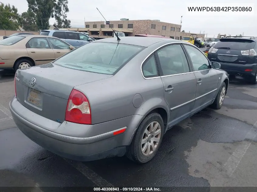 WVWPD63B42P350860 2002 Volkswagen Passat Gls