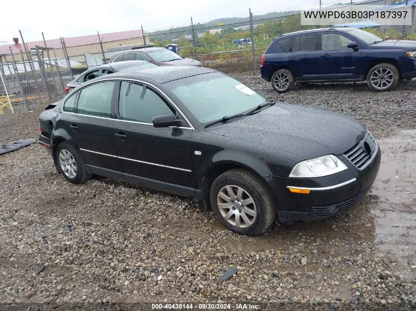 WVWPD63B03P187397 2003 Volkswagen Passat Gls