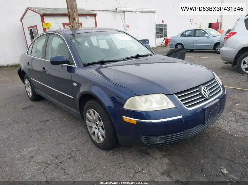 WVWPD63BX3P431346 2003 Volkswagen Passat Gls