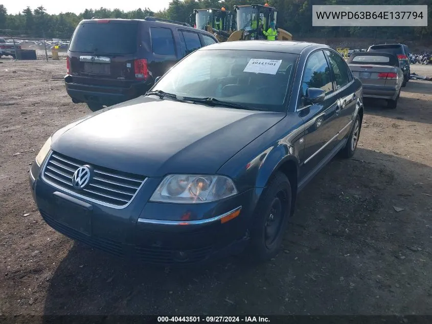 WVWPD63B64E137794 2004 Volkswagen Passat Gls