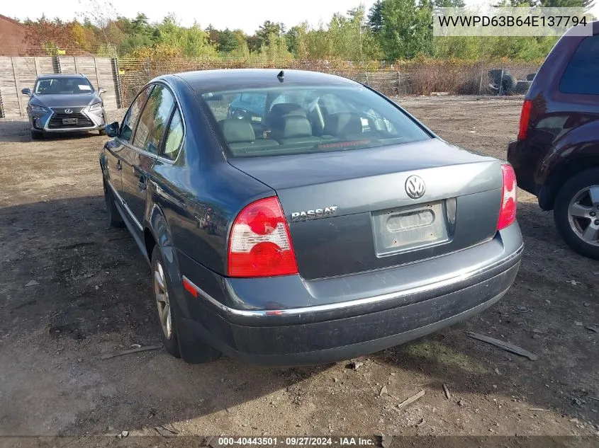 WVWPD63B64E137794 2004 Volkswagen Passat Gls