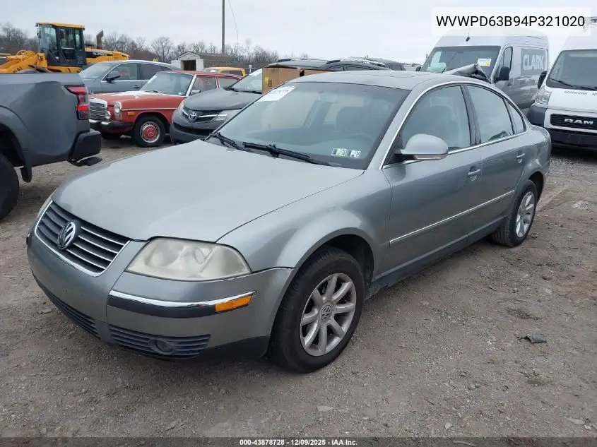 WVWPD63B94P321020 2004 Volkswagen Passat Gls