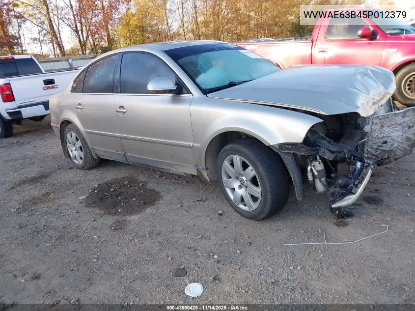 WVWAE63B45P012379 2005 Volkswagen Passat Gls Tdi