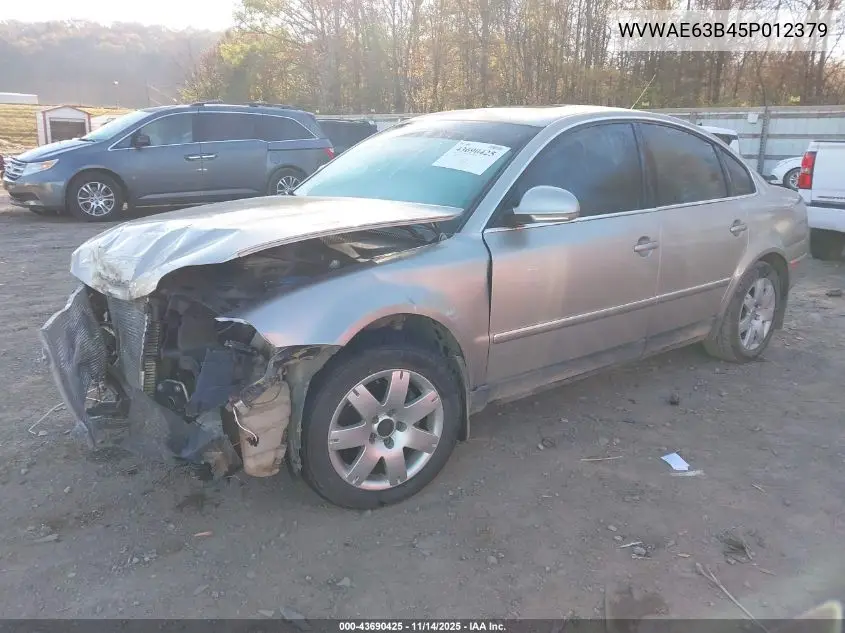 WVWAE63B45P012379 2005 Volkswagen Passat Gls Tdi