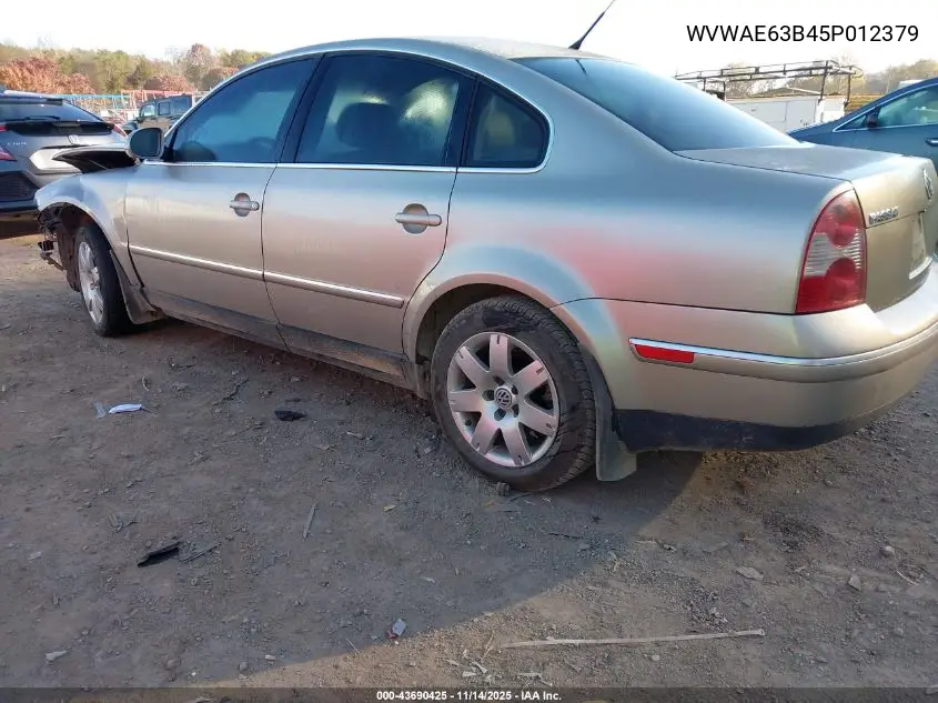 WVWAE63B45P012379 2005 Volkswagen Passat Gls Tdi
