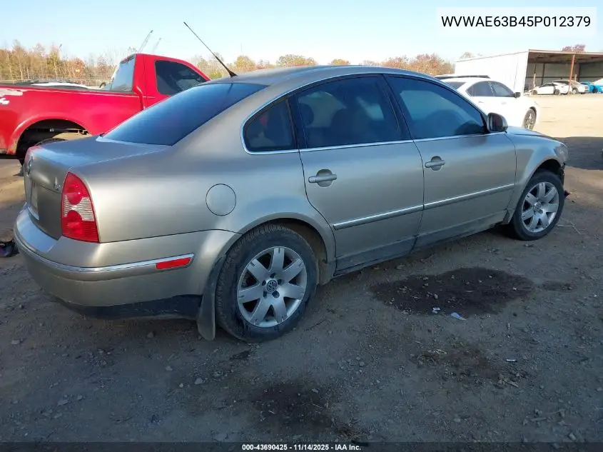WVWAE63B45P012379 2005 Volkswagen Passat Gls Tdi