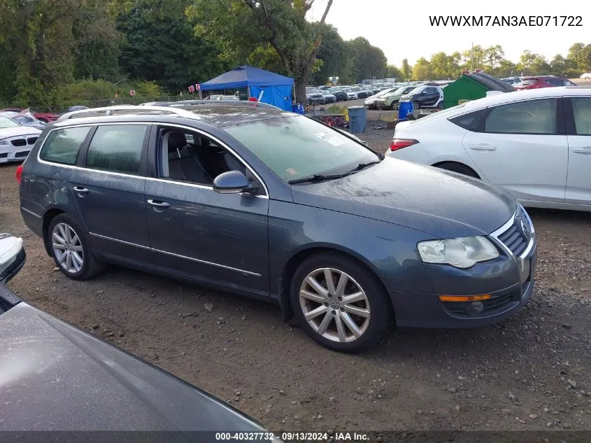 WVWXM7AN3AE071722 2010 Volkswagen Passat Komfort