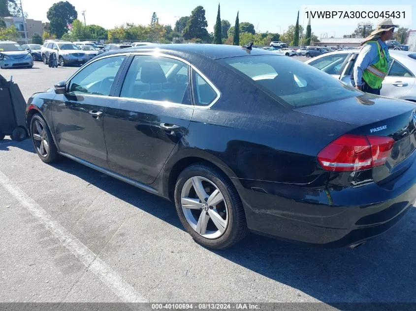 1VWBP7A30CC045431 2012 Volkswagen Passat 2.5L Se